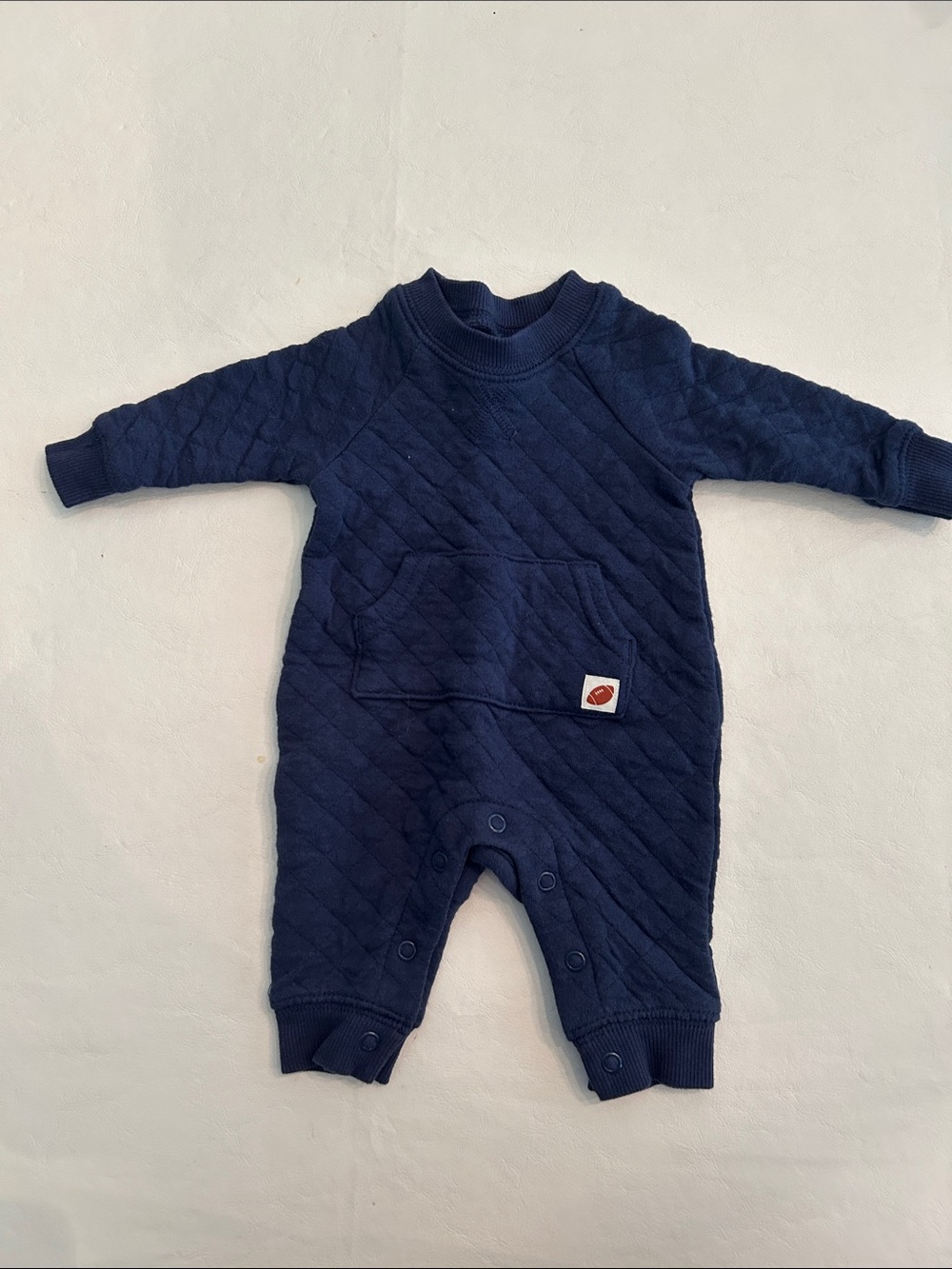 Carter's Navy Quilted Footed One-Piece